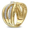 EVERLY JEWELRY |Yellow Plated Sterling Silver Ring with Diamond - Multiple color Diamond Options - 2 of 4
