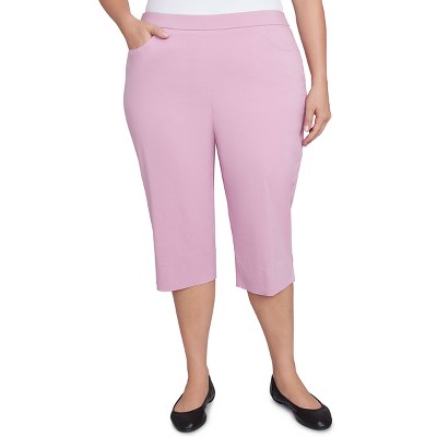 Alfred Dunner Womens Plus-Size Flat Front Allure Classic Clamdigger Pant