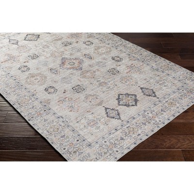Beckett Beige and Brick Red Vintage Washable Runner Rug