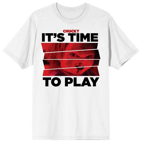 Chucky It s Time To Play Crew Neck Short Sleeve Men s White T shirt Small