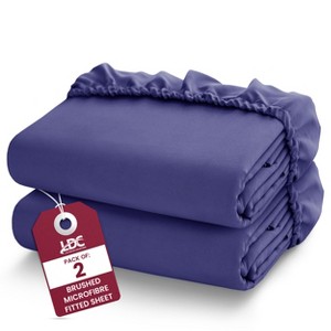 Microfiber Fitted Sheets Deep Pocket Up to 16-Inch , Ultra Soft , Easy Fit , Hypoallergenic Fitted Bed Sheets - Lux Decor Collection - 1 of 4