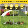 Large Walk-In Metal Chicken Coop, 9.8' x 6.5' x 6.6', Galvanized Chicken Run with Waterproof Cover, Double Door & Tri-Support for Outdoor Yard/Farm - 4 of 4