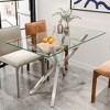 Dolonm Modern 47.24" Tempered Glass Dining Table w/Black/Gold/Silver Metal Legs,Easy Clean & Assemble for Kitchen/Dining Room - 4 of 4