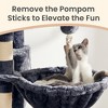 64.6 Inches Large Cat Tree Tower, Tall Cat Activity Center with Hammock, Basket, and Removable Fur Ball Sticks, Cat Condo Cat Houses for Indoor Cats - 4 of 4