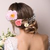 Unique Bargains Women's Fake Flowers Hair Clips Pink Purple 5 Pcs - 3 of 4