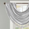 Faux Silk Embroidered Window Valance Grey 50x18" - 3 of 4