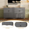 Okak 33"H Versatile Sideboard with Adjustable Shelves & 2 Drawers, Wood Grain Buffet Cabinet TV Stand for Living Room/Kitchen - 3 of 4