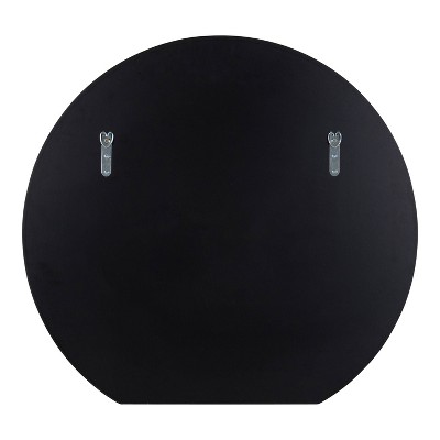 Caskill 24" Round Black Wood Decorative Wall Mirror