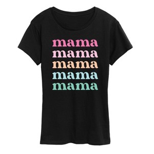 Women's - Instant Message - Colorful Stacked Mama Short Sleeve Graphic T-Shirt - 1 of 4