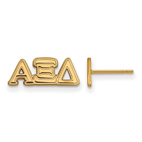 Black Bow Jewelry 14k Yellow Gold Plated Sterling Silver Alpha Xi Delta Greek Life Stud Earring - image 1 of 3