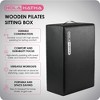 HolaHatha Wooden Pilates Box with Pole, High Density Padding, Portable Reformer & Home Gym Equipment for Balanced Workouts, 24"x15.8"x9", Black - 2 of 4