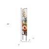 HomeRoots 42" Green Orange And White Solid Wood Watercolor Floral Pumpkin Garden Stake - 3 of 4