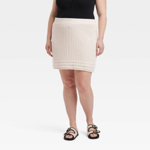 Women's Openwork Mini Pencil Skirt - Universal Thread™ - 1 of 3