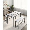 VASAGLE Dining Table Set for 4, Kitchen Table with 2 Benches, 27.6 x 43.3 x 29.5 Inches Dining Room Table, 11.8 x 38.2 x 19.7 Inches Bench - 3 of 4