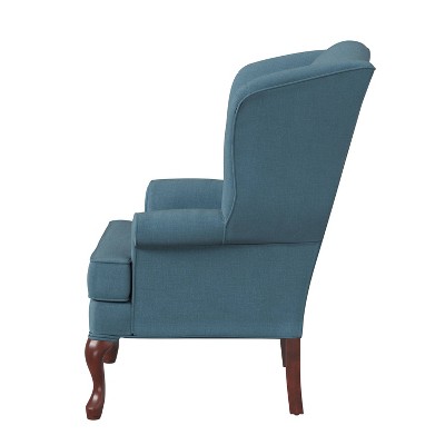 Traditional Erin Wingback Handcrafted Accent Chair in Blue