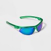 Boys' Sport Wrap Sunglasses - Cat & Jack™ Green: Maximum UV Protection, Recycled Plastic Frame - 2 of 2