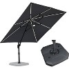 PURPLE LEAF 10x10 Ft Cantilever Umbrella Square Solar Powered LED Outdoor Patio Umbrella with 360°Rotation Adjustable With Base - 2 of 4