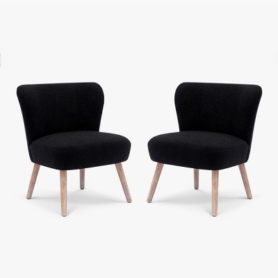 WestinTrends Genevieve 25" Wide Upholstered Boucle Armless Accent Chair