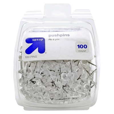 100ct Push Pins Clear - up & up™