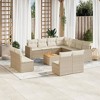 vidaXL 12 Piece Patio Sofa Set with Cushions Beige Poly Rattan - Beige and Cream - 2 of 4