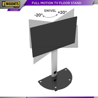 ProMounts Black Mobile TV Cart with Swivel Mount for 32"-72" Screens