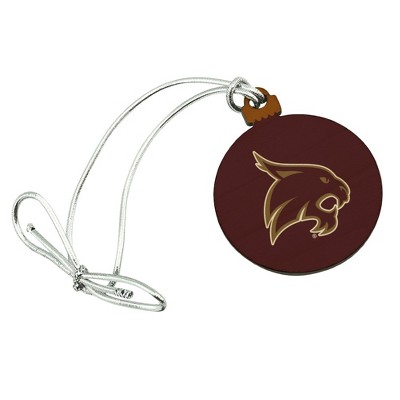 Texas State University Logo Mini Small Tiny Wood Christmas Tree Holiday Ornament