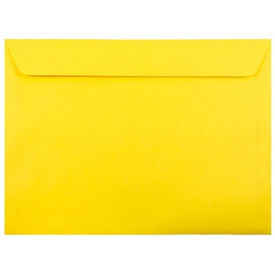 JAM Paper 9 x 12 Booklet Catalog Colored Envelopes Yellow Recycled 5156775
