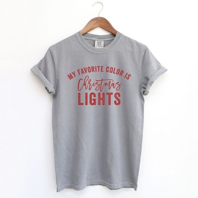 Simply Sage Market Women's My Favorite Color Is Christmas Lights Short Sleeve Garment Dyed Tee