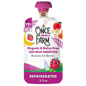 Once Upon A Farm Organic Dairy Free Banana for Berries Oat Milk Smoothie - 3.2oz - 1 of 4