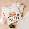 Simply Sage Market Cow Pumpkin Coquette Distressed Lightweight Garment Dyed Sweatshirt - 3 of 4