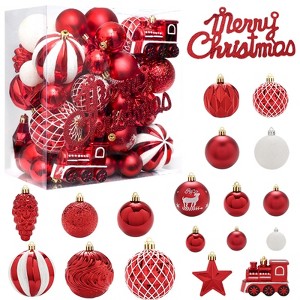 COZONY 65-Piece Shatterproof Xmas Ball Ornament Set – Assorted Hanging Decorative Balls for Christmas Tree, Wreaths, Garlands & Holiday Decor - 1 of 4
