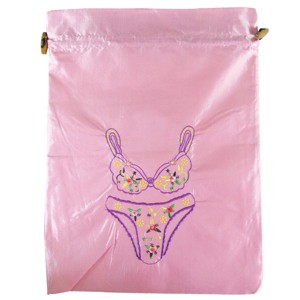 Wrapables Silk Embroidered "Bra & Panties" Lingerie Bag - 1 of 4