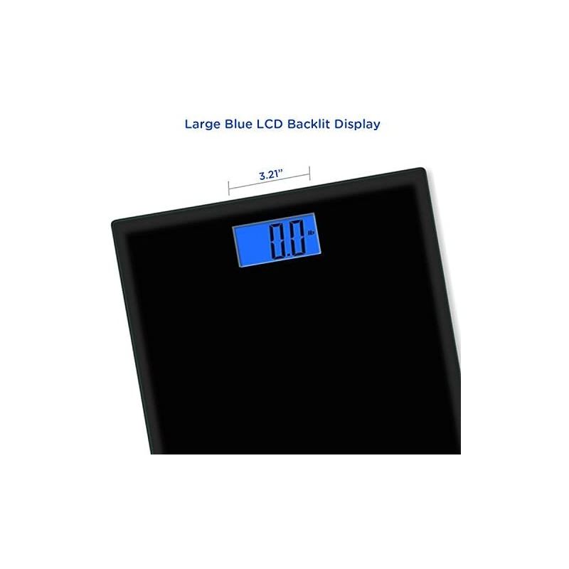 EatSmart Precision Digital Bathroom Scale, 400 Pound Capacity, Black, 4 of 9