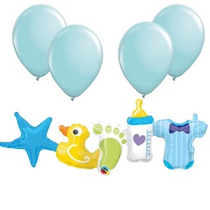 LoonBalloon Baby Boy Air-Fill Balloon Garland Set (2-Pack) with 4 Latex Balloons – for Baby Showers and Birthdays - 1 of 3