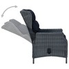 vidaXL Outdoor Recliner Chair Patio Lounge Chair with Cushions Poly Rattan - Dark Gray - 4 of 4