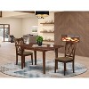 HomeStock 3-Piece Mahogany Finish Rectangular Solid Wood Top with Butterfly Leaf Dining Table Set - 2 of 4