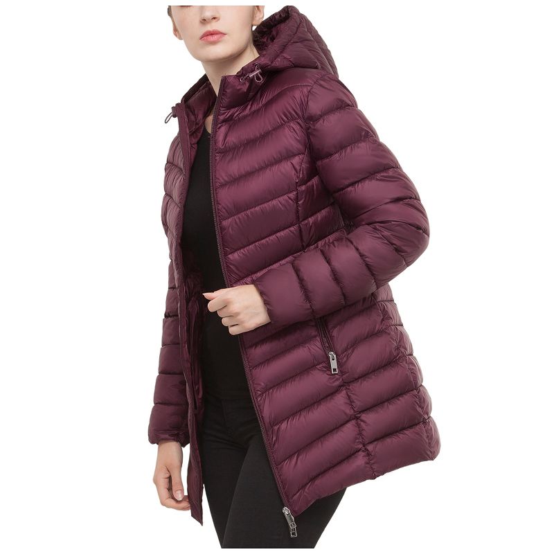 Rokka&Rolla Women's Light Long Coat Packable Puffer Jacket, 6 of 13