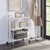 SunnyPoint 3-Tier Wide Rolling Organizer Utility Craft Cart White (YJ-WIDE-W) - 3 of 4