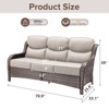 6" Thick Cushion Outdoor Wicker Patio Sofa, All Weather Wicker Outdoor Furniture 3-Seater Sofa High Back Patio Couch for Porch Balcony - 4 of 4