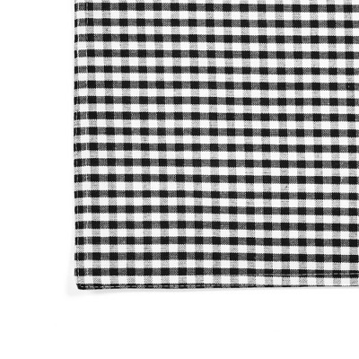 Black and Off-White Gingham Check Cotton Blend Placemats Set of 4