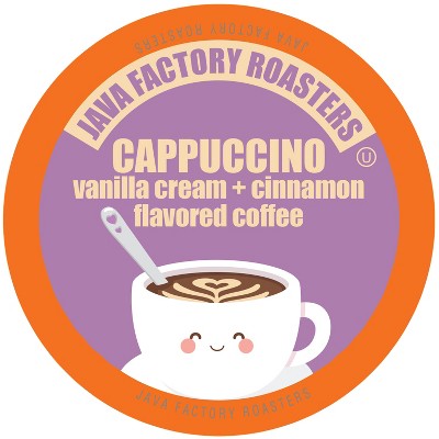 Java Factory Cappuccino Flavored Coffee,Compatible Keurig 2.0 K Cup Brewers,40Ct