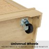 Finnhomy 55.3'' Rolling Kitchen Island with Storage, 30mm Wood Top, Rattan Doors, Drop Leaf & Towel Rack, Mobile Kitchen Cart - 4 of 4