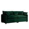 Modern Fabric Living Room Sofa 2 Seater Sofa with 4 Pillows ,Upholstered Large and Deep Seating 2-Seat Loveseat Sofa, Light Beige Corduroy - 4 of 4