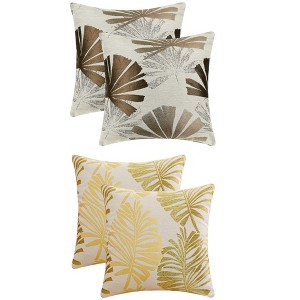REGALWOVEN 4 Pcs Leaves Pattern Decorative Throw Pillow Covers for Home Decor 18" x 18" - 1 of 4