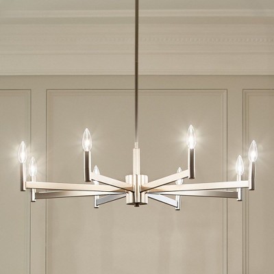 Sleek Modern 35'' Black Nickel 8-Light Ambient Chandelier