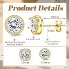 Hayoso 18K Gold Plated Halo Stud Earrings 925 Sterling Silver Cubic Zirconia Stud Earrings Round Square Diamonique Stud - 4 of 4