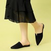 Allegra K Women's Pointed Toe Loafers V Shape Flat Slides Mules - 3 of 4