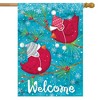 Portly Winter Birds House Flag Welcome Knit Hats 28" x 40" Briarwood Lane - 2 of 4