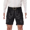 MISSKY Men's Faux Suede Embroidered Shorts with Belt - image 3 of 4