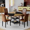 5/7 PCS Round Dining Table Set Modern Dining Set Kitchen Table Set with Upholstered Chairs, Brown+Black-Modernluxe - 2 of 4